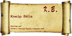 Kneip Béla névjegykártya