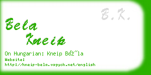 bela kneip business card